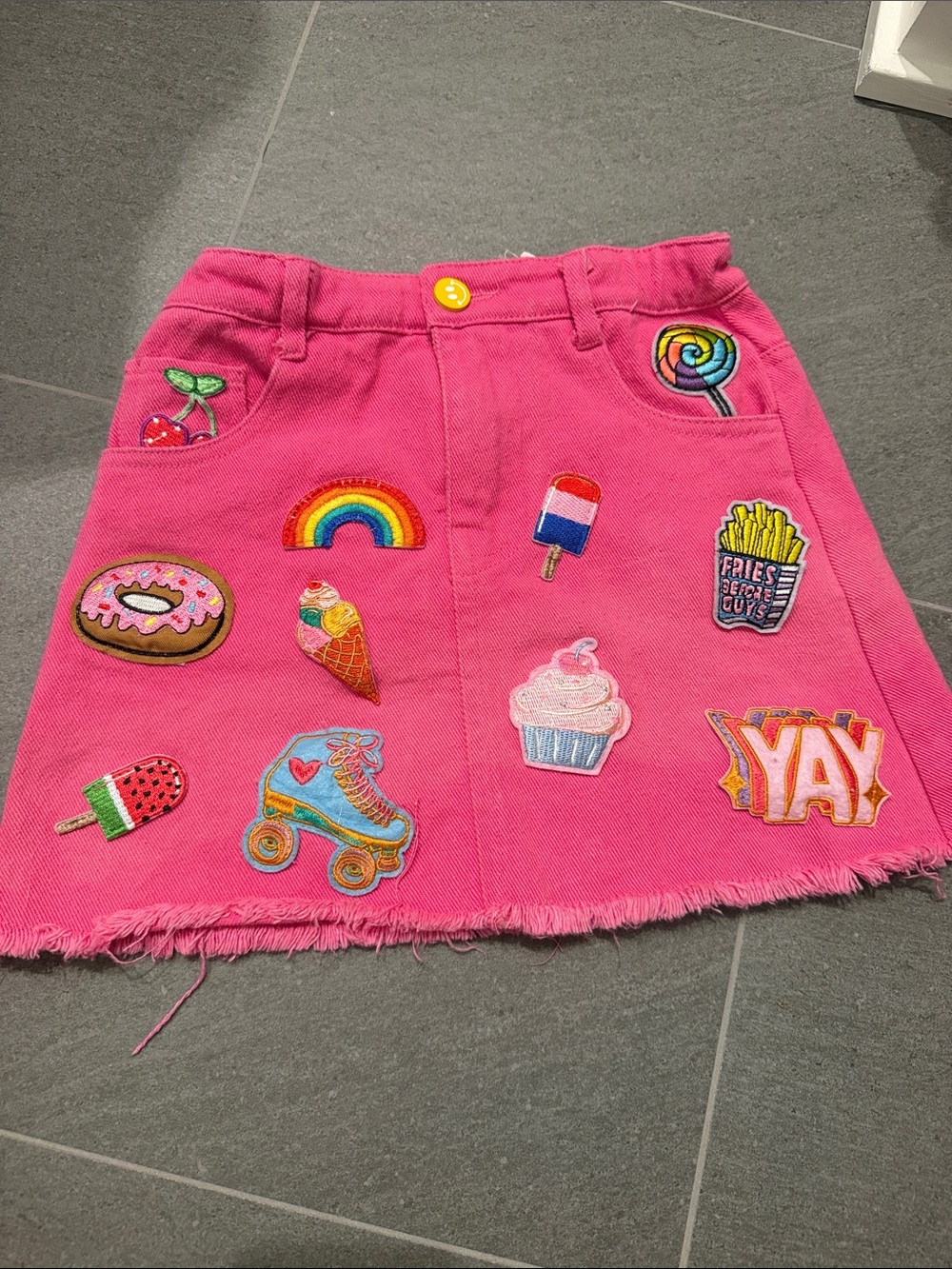 Lola + The Boys Hot Pink Patchwork Skirt